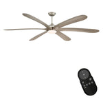 72" Jaydn Farmhouse Satin Nickel DC Motor Downrod Mount Reversible Ceiling Fan with Lighting and Remote Control - Parrot Uncle UK