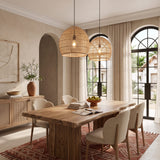 Earthy Minimalist Weave Rattan Pendant Light 40 cm Diameter