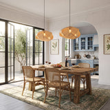 BEATRIZ Earthy Wabi-Sabi Wave Bamboo Pendant Light 50 cm Diameter