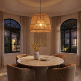 Scandinavian Minimalist Rattan Pendant Light 38 cm Diameter