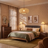 Modern Sleek Oval Bamboo Pendant Light 55 cm Diameter
