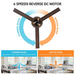 60" Farmhouse Downrod Mount Reversible Ceiling Fan with Lighting and Remote Control - Parrot Uncle UK
