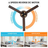 60" Farmhouse Downrod Mount Reversible Ceiling Fan with Lighting and Remote Control - Parrot Uncle UK