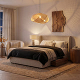 BEATRIZ Earthy Wabi-Sabi Wave Bamboo Pendant Light 50 cm Diameter