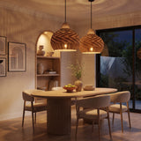 Bohemian Rattan Teardrop Pendant Light 48 cm Diameter