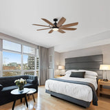 60" Antone Industrial DC Motor Downrod Mount Reversible Ceiling Fan with Lighting and Remote Control - Parrot Uncle UK