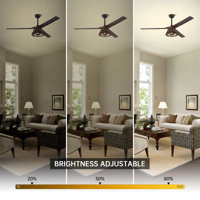 60" Farmhouse Downrod Mount Reversible Ceiling Fan with Lighting and Remote Control - Parrot Uncle UK