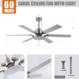 60" Lucknow Modern Ceiling Fan with Lighting and Remote Control