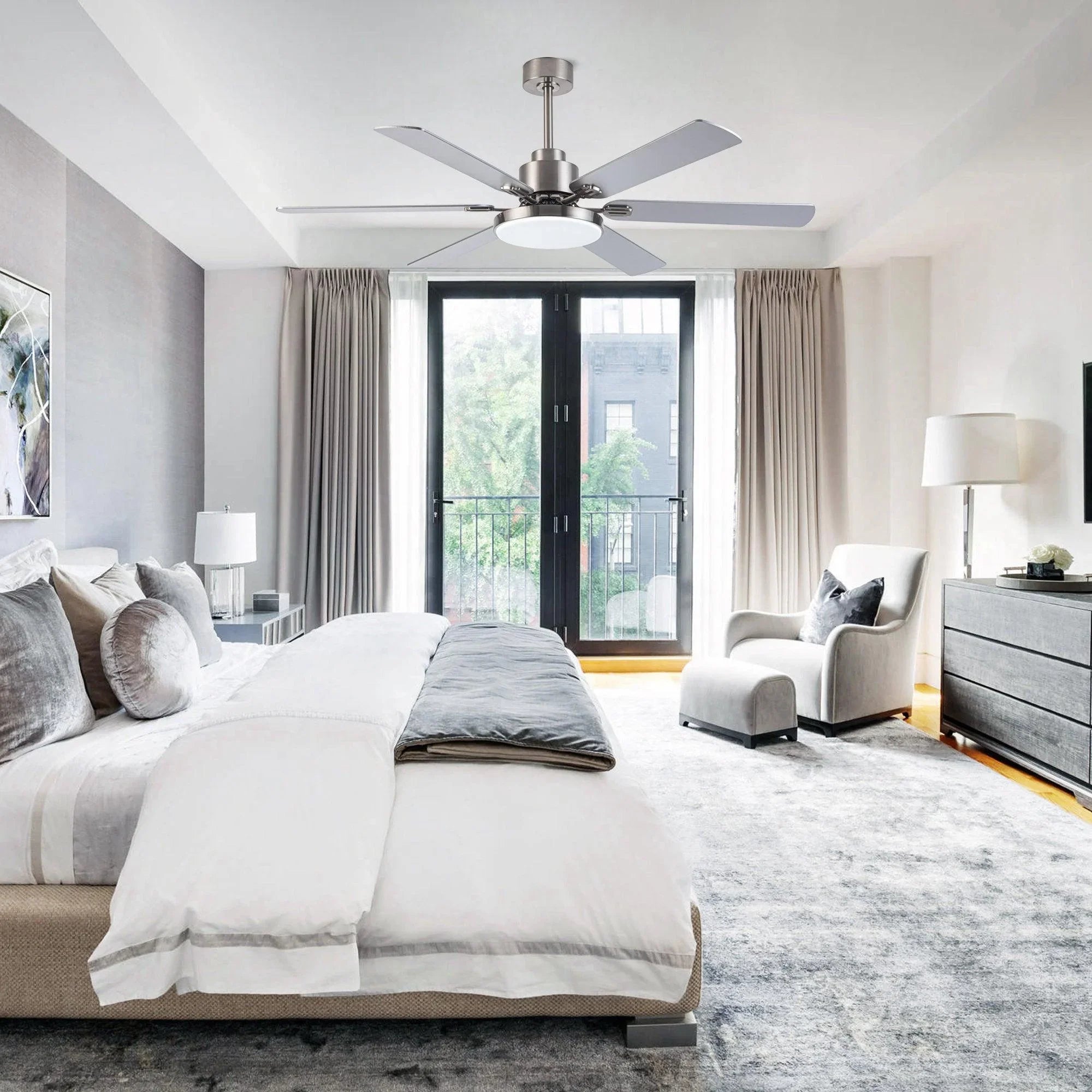 152cm (60") Lucknow Modern Ceiling Fan with Lighting and Remote Control