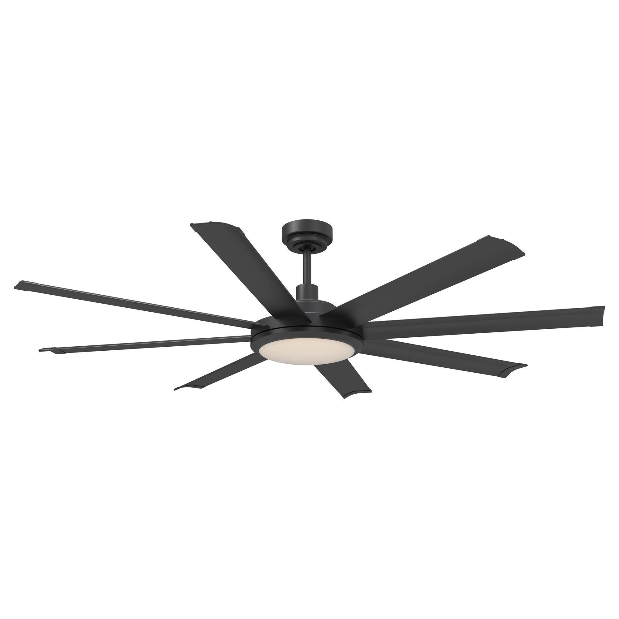75" Industrial DC Motor Downrod Mount Reversible Ceiling Fan with Lighting and Remote Control