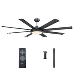 60" Industrial DC Motor Downrod Mount Reversible Ceiling Fan with Lighting and Remote Control - Parrot Uncle UK