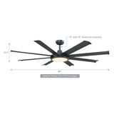 60" Industrial DC Motor Downrod Mount Ceiling Fan with Lighting and Remote Control