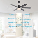 60" Industrial DC Motor Downrod Mount Reversible Ceiling Fan with Lighting and Remote Control - Parrot Uncle UK