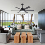 60" Industrial DC Motor Downrod Mount Reversible Ceiling Fan with Lighting and Remote Control - Parrot Uncle UK