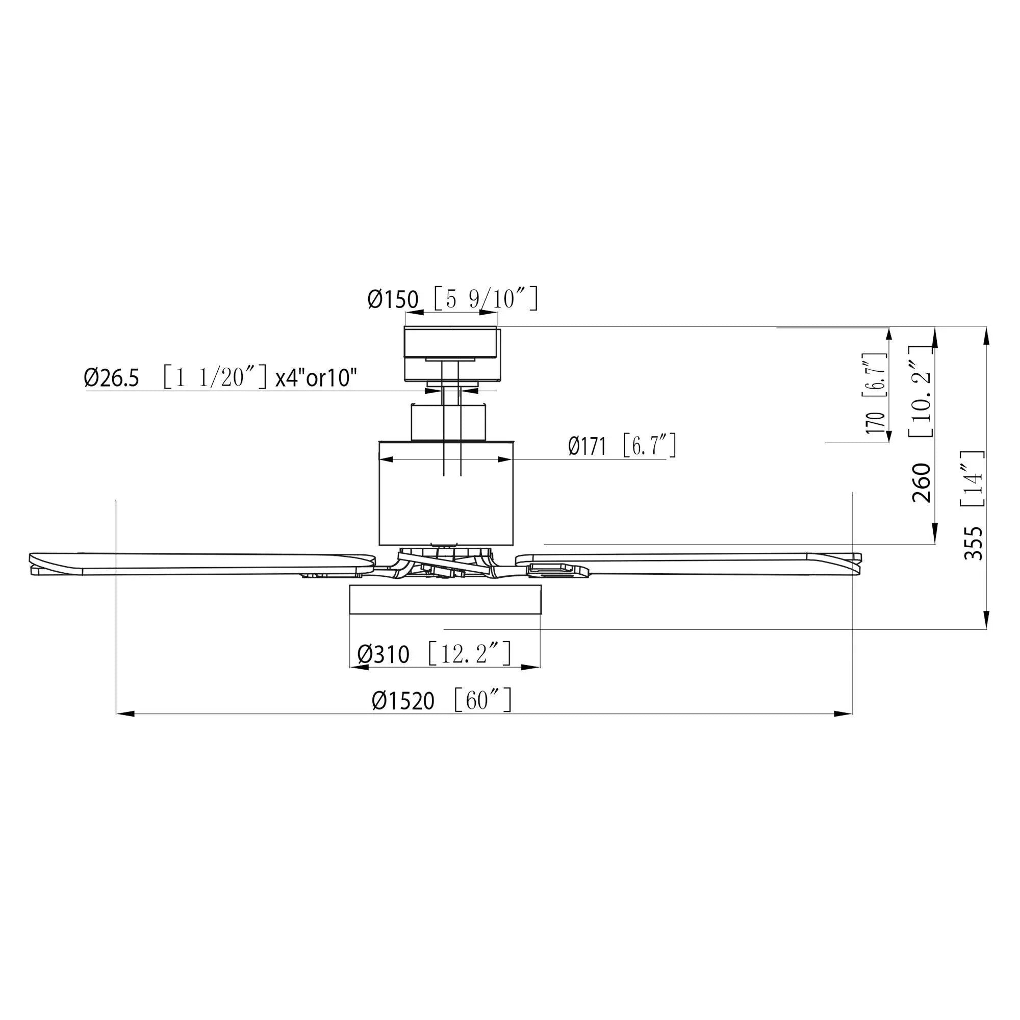 60" Industrial DC Motor Downrod Mount Reversible Ceiling Fan with Lighting and Remote Control - Parrot Uncle UK