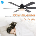 60" Industrial DC Motor Downrod Mount Reversible Ceiling Fan with Lighting and Remote Control - Parrot Uncle UK