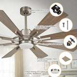 60" Oretha Windmill DC Ceiling Fan with LED Lighting