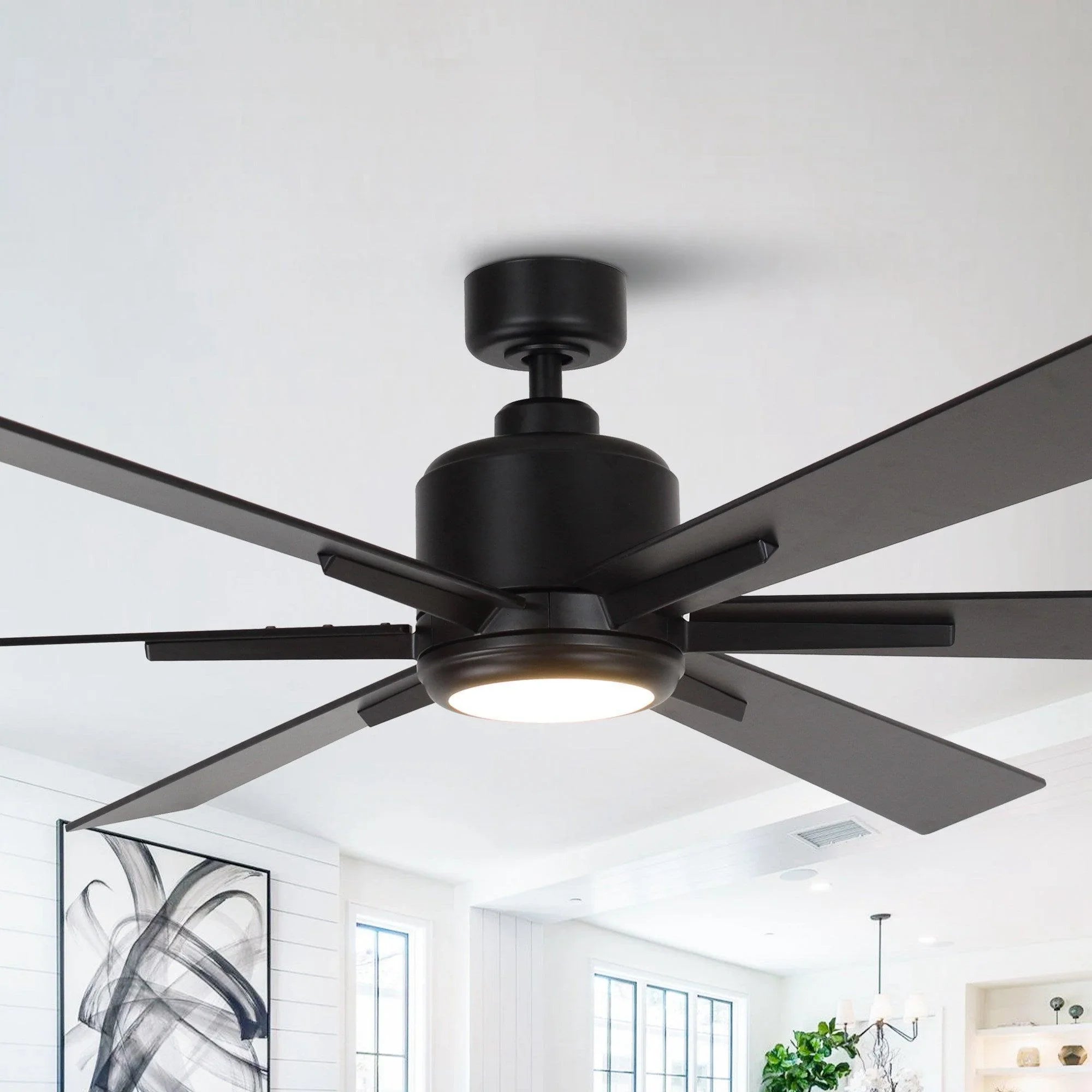 65" Bendan Industrial Downrod Mount Ceiling Fan with Lighting and Remote Control - Parrot Uncle UK