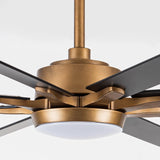 65" Balachandran Industrial DC Motor Downrod Mount Ceiling Fan with LED Lighting and Remote Control