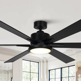65" Amold Industrial Downrod Mount Ceiling Fan with Lighting and Remote Control - Parrot Uncle UK