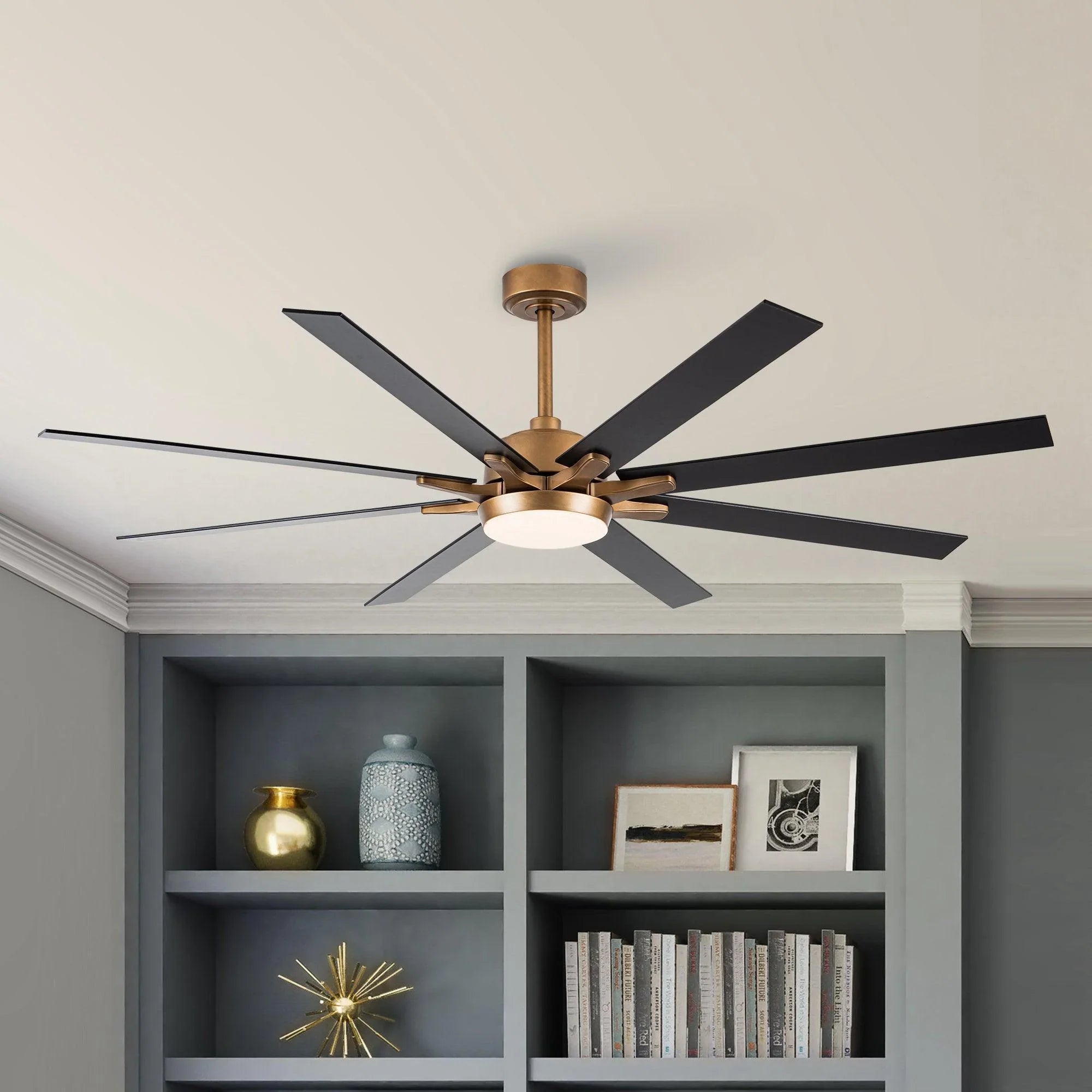 165cm (65") Balachandran Industrial DC Motor Downrod Mount Ceiling Fan with LED Lighting and Remote Control
