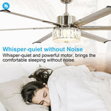 65" Modern Brushed Nickel DC Motor Downrod Mount Reversible Ceiling Fan with Lighting and Remote Control - Parrot Uncle UK