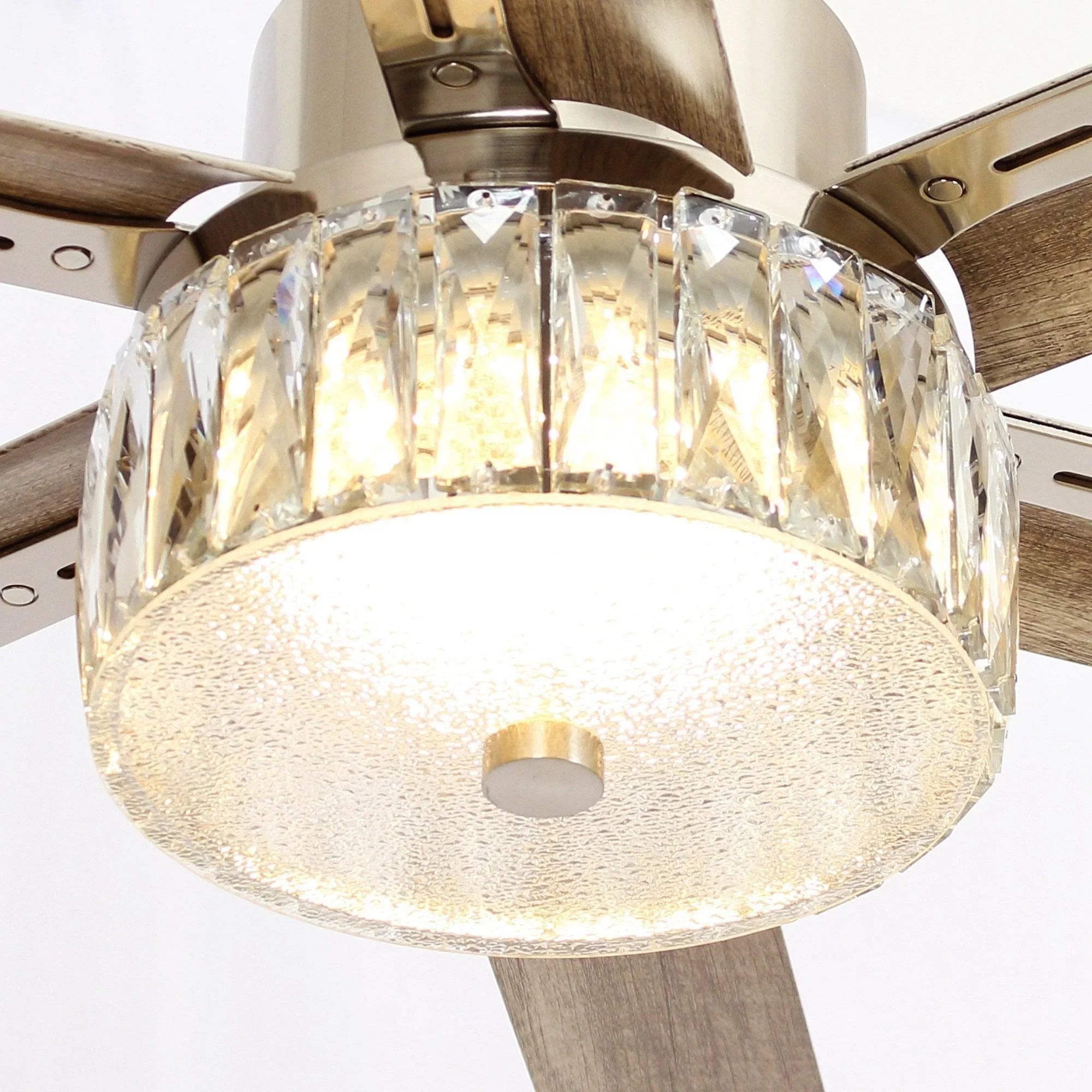 65" Modern Brushed Nickel DC Motor Downrod Mount Reversible Ceiling Fan with Lighting and Remote Control - Parrot Uncle UK