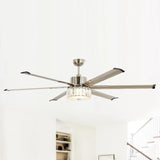 65" Modern Brushed Nickel DC Motor Downrod Mount Reversible Ceiling Fan with Lighting and Remote Control - Parrot Uncle UK