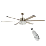 65" Modern Brushed Nickel DC Motor Downrod Mount Reversible Ceiling Fan with Lighting and Remote Control - Parrot Uncle UK