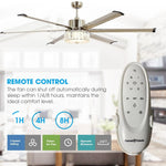 65" Modern Brushed Nickel DC Motor Downrod Mount Reversible Ceiling Fan with Lighting and Remote Control - Parrot Uncle UK