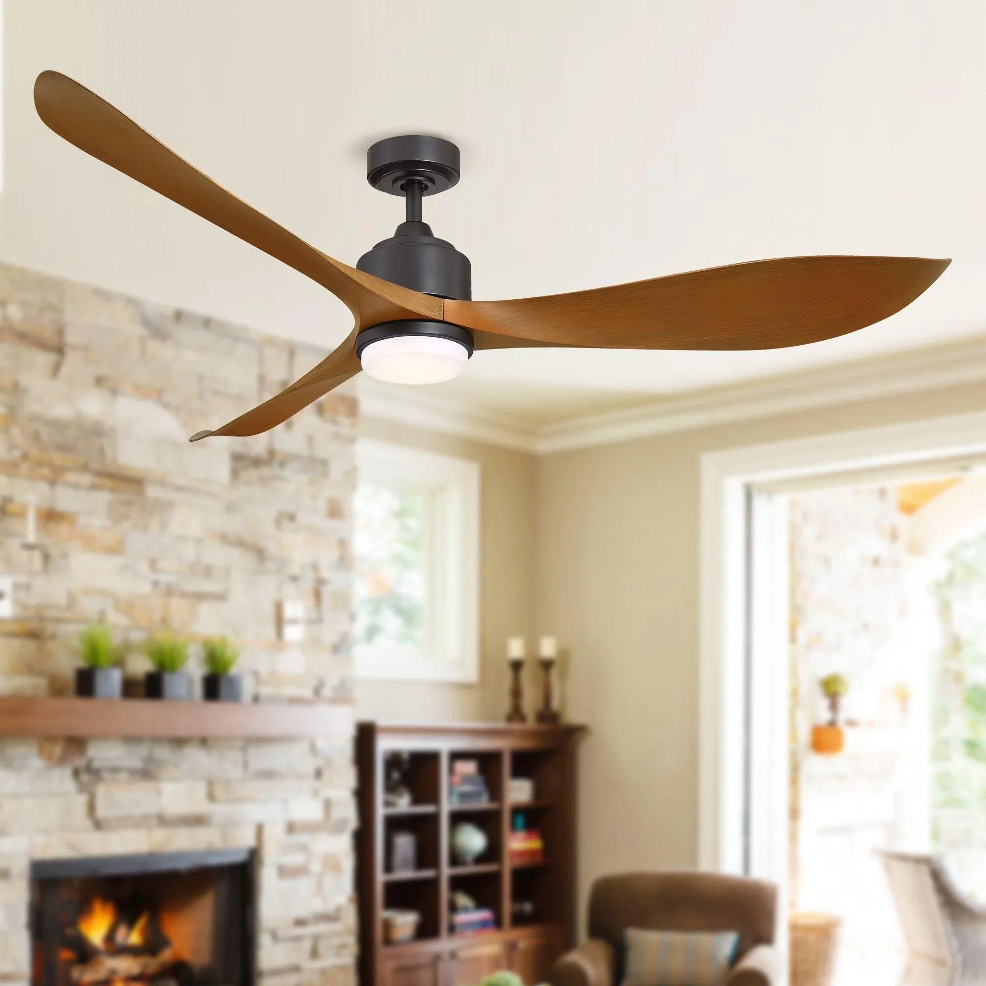 167cm(66'') Misael Propeller Industrial DC Motor Ceiling Fan with LED Lighting