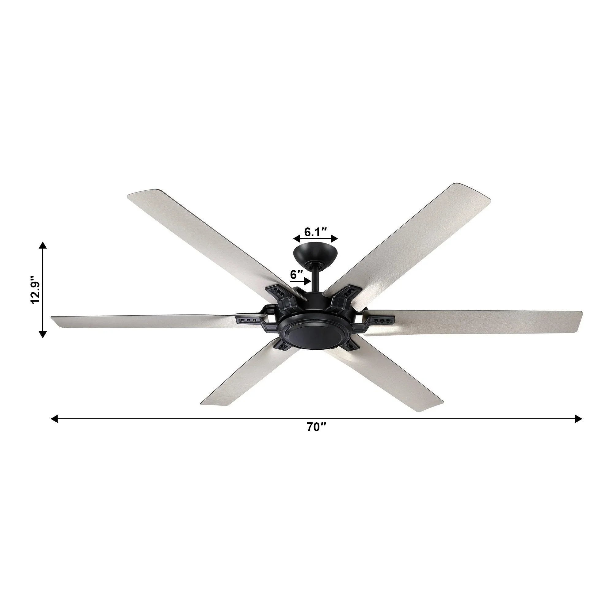 70" Industrial Ceiling Fan with Remote Control - Parrot Uncle UK