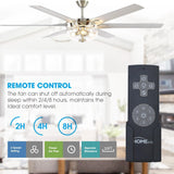 70" Modern Brushed Nickel DC Motor Downrod Mount Ceiling Fan with Lighting and Remote Control - Parrot Uncle UK