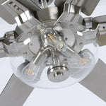 70" Modern Brushed Nickel DC Motor Downrod Mount Ceiling Fan with Lighting and Remote Control - Parrot Uncle UK