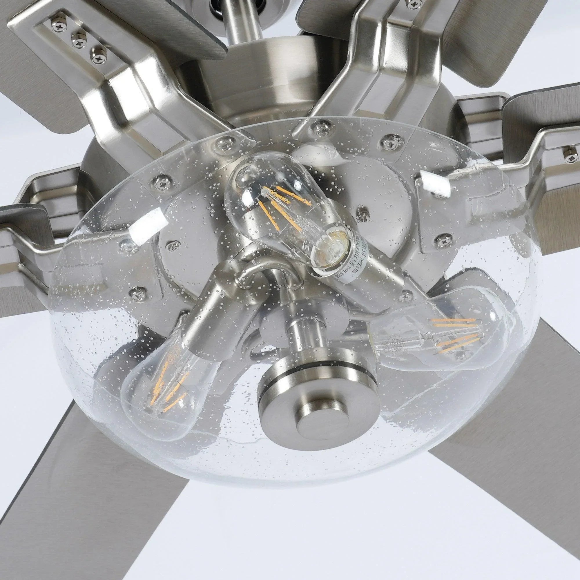 70" Modern Brushed Nickel DC Motor Downrod Mount Ceiling Fan with Lighting and Remote Control - Parrot Uncle UK