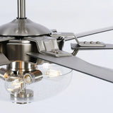 70" Modern Brushed Nickel DC Motor Downrod Mount Ceiling Fan with Lighting and Remote Control - Parrot Uncle UK