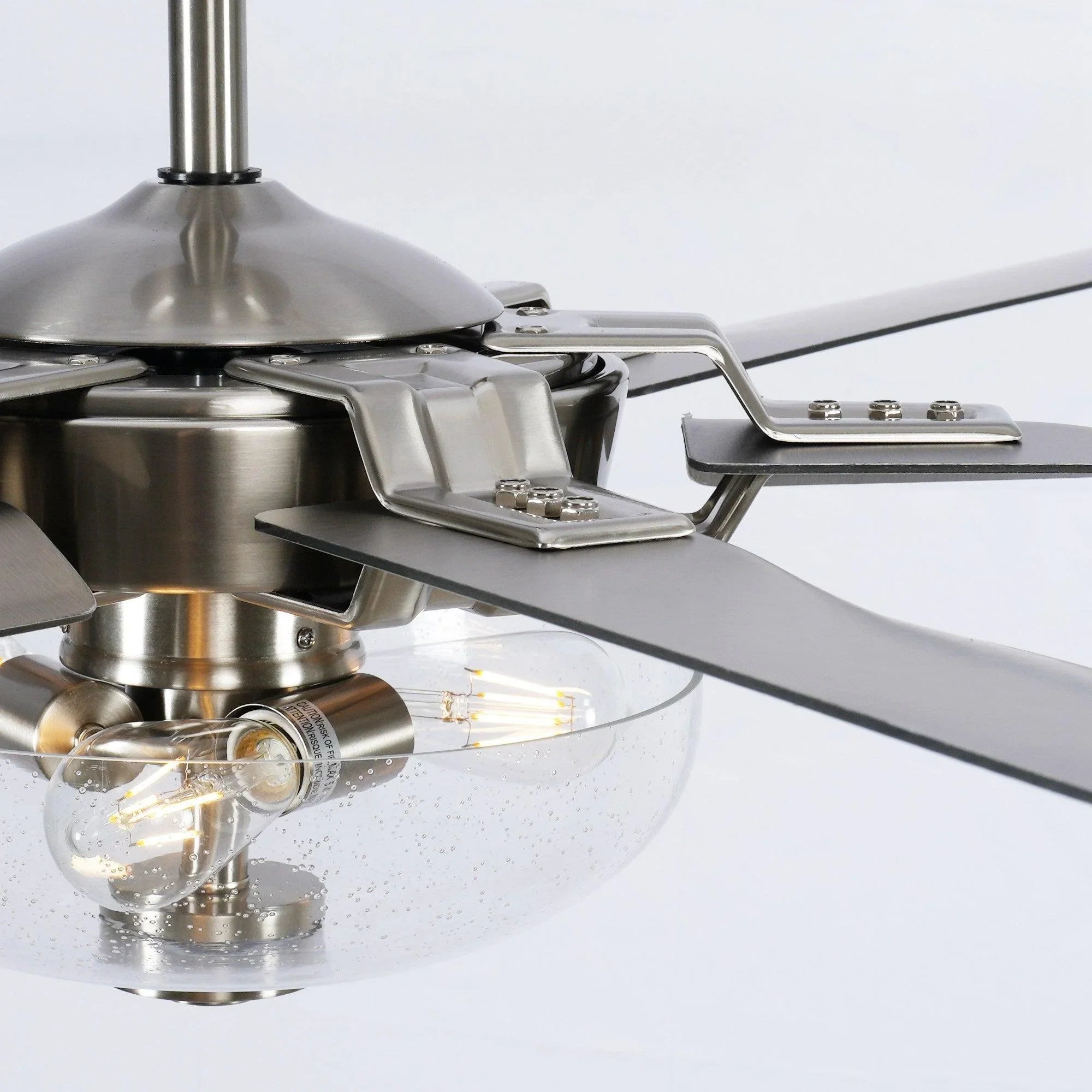 70" Modern Brushed Nickel DC Motor Downrod Mount Ceiling Fan with Lighting and Remote Control - Parrot Uncle UK