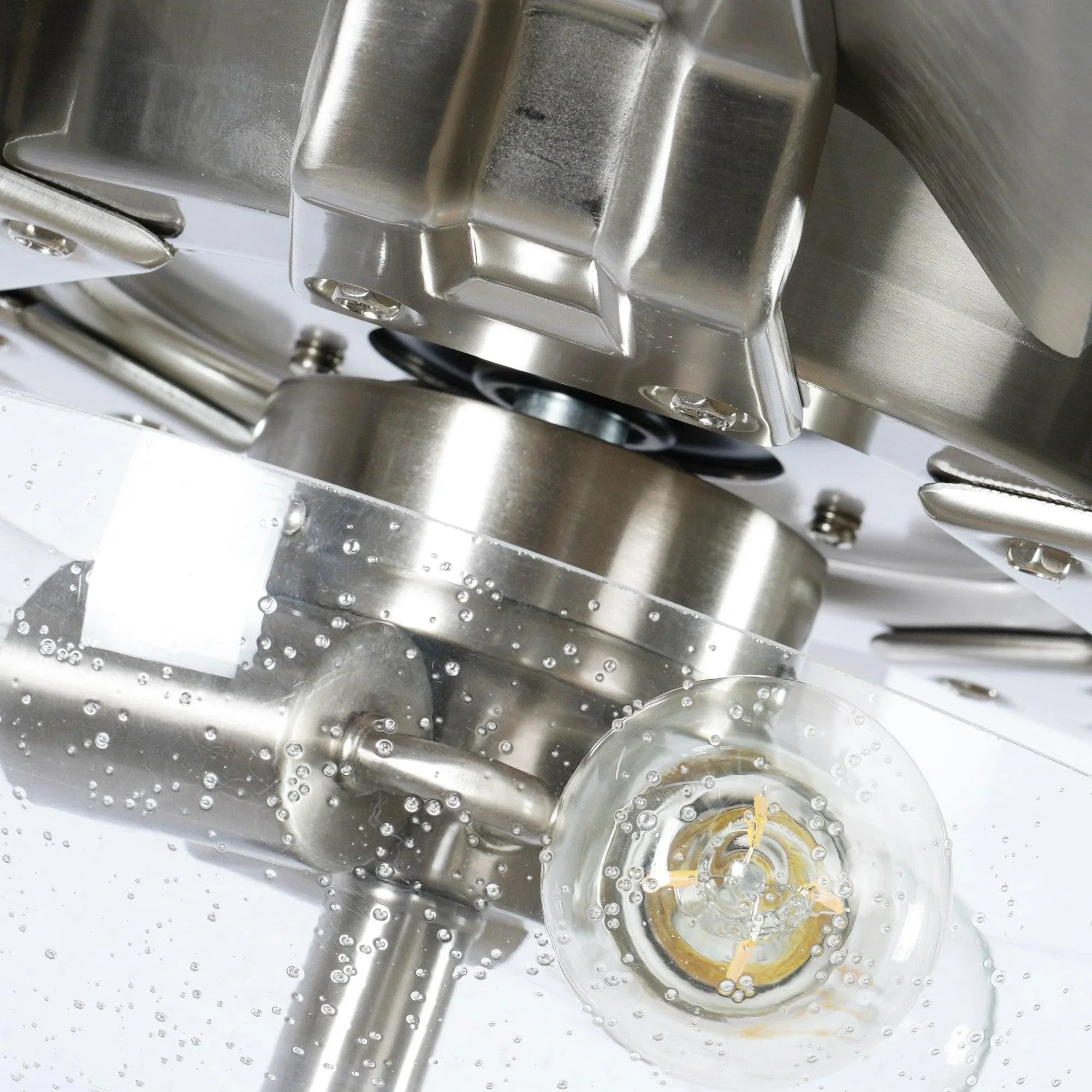 70" Modern Brushed Nickel DC Motor Downrod Mount Ceiling Fan with Lighting and Remote Control - Parrot Uncle UK