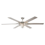 70" Modern Brushed Nickel DC Motor Downrod Mount Ceiling Fan with Lighting and Remote Control - Parrot Uncle UK