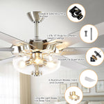 70" Modern Brushed Nickel DC Motor Downrod Mount Ceiling Fan with Lighting and Remote Control - Parrot Uncle UK