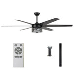 70" Modern DC Motor Downrod Mount Reversible Ceiling Fan with Lighting and Remote Control - Parrot Uncle UK