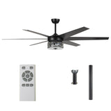 70" Modern DC Motor Downrod Mount Reversible Ceiling Fan with Lighting and Remote Control - Parrot Uncle UK