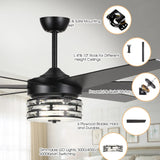 70" Modern DC Motor Downrod Mount Reversible Ceiling Fan with Lighting and Remote Control - Parrot Uncle UK