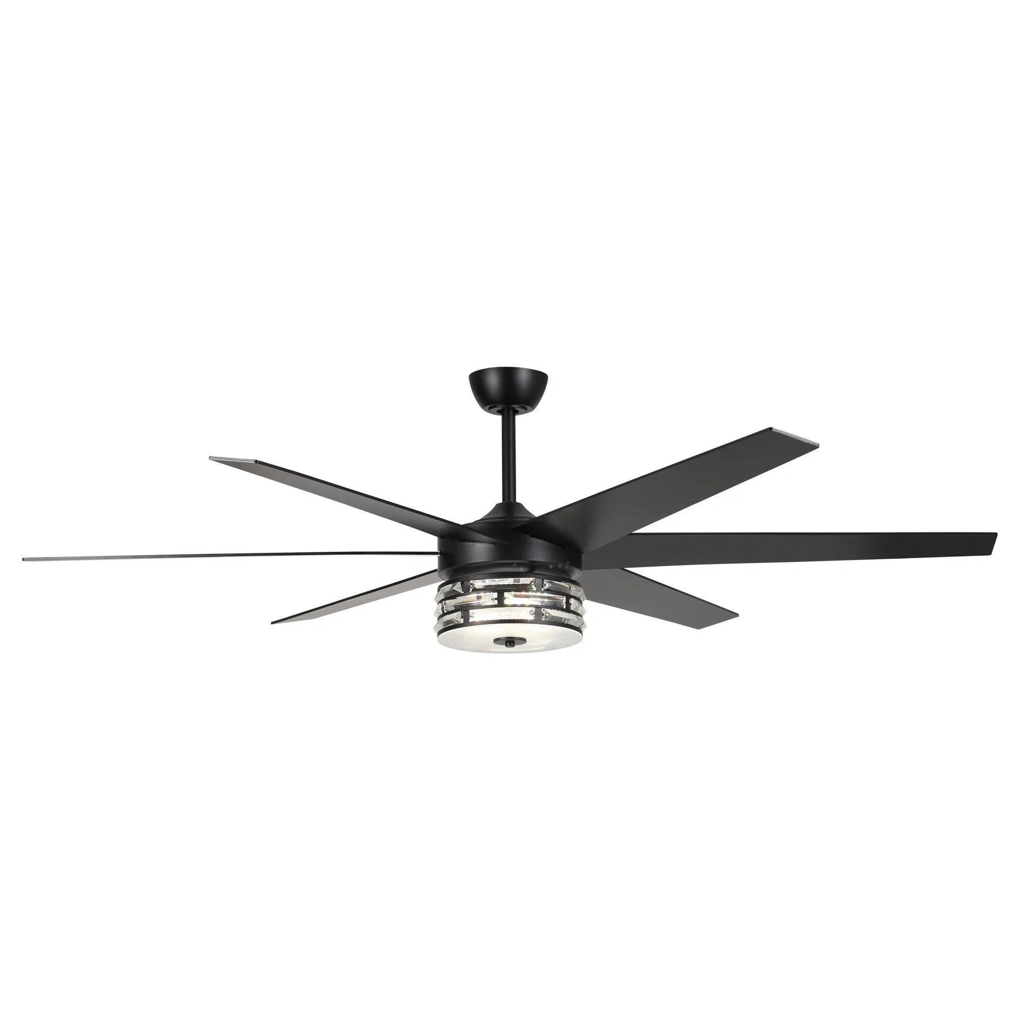 178cm（70"） Modern DC Motor Downrod Mount Reversible Ceiling Fan with Lighting and Remote Control