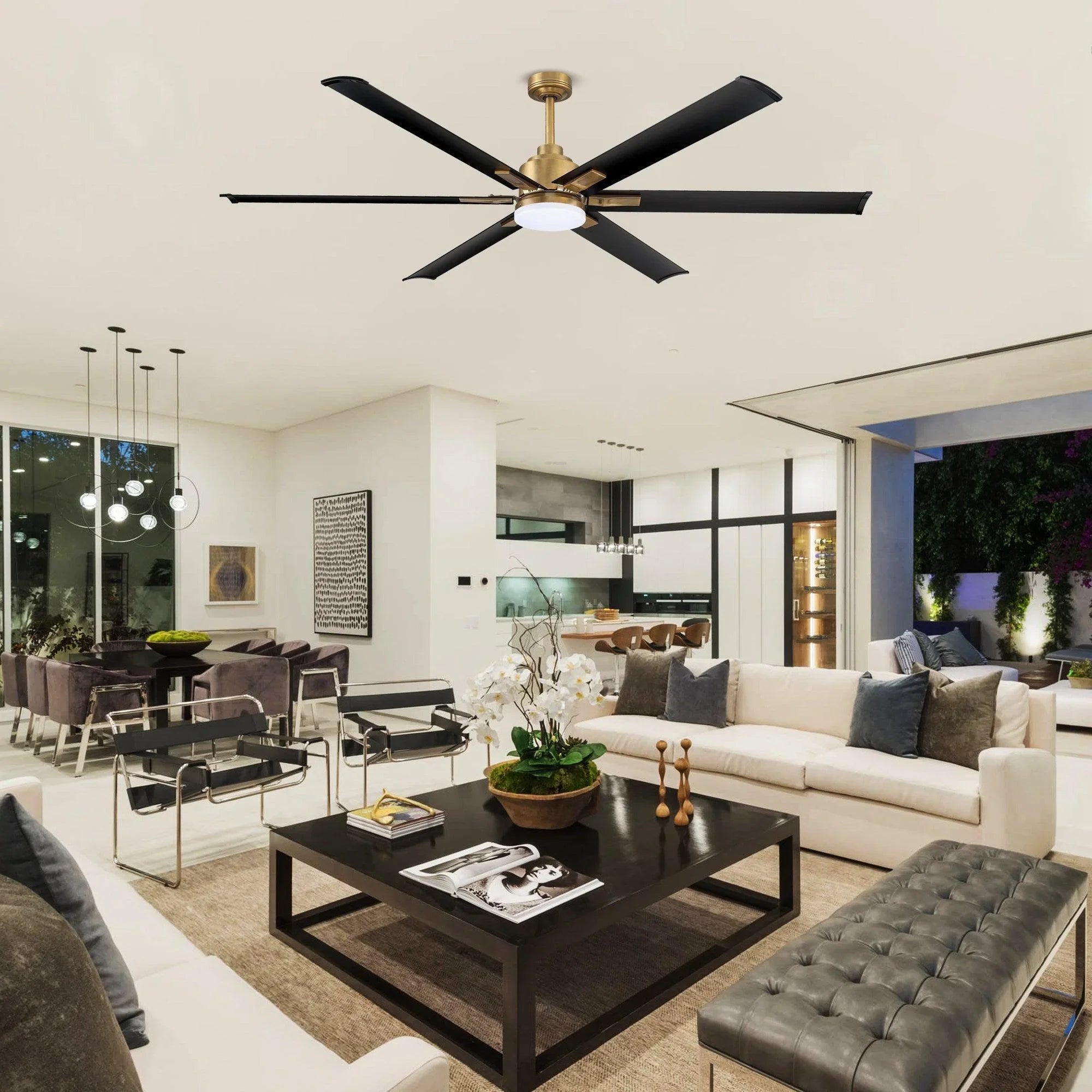 189cm (72") Bankston Modern DC Motor Downrod Mount Reversible Ceiling Fan with Lighting and Remote Control