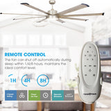 72" Bankston Modern Satin Nickel DC Motor Downrod Mount Ceiling Fan with LED Lighting and Remote Control