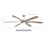 72" Jaydn Farmhouse Satin Nickel DC Motor Downrod Mount Reversible Ceiling Fan with Lighting and Remote Control - Parrot Uncle UK