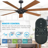 72" Farmhouse DC Motor Brushed Nickel Downrod Mount Reversible Ceiling Fan with Remote Control - Parrot Uncle UK