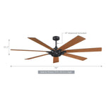 72" Farmhouse DC Motor Brushed Nickel Downrod Mount Reversible Ceiling Fan with Remote Control - Parrot Uncle UK