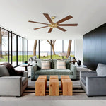 72" Farmhouse DC Motor Brushed Nickel Downrod Mount Reversible Ceiling Fan with Remote Control - Parrot Uncle UK